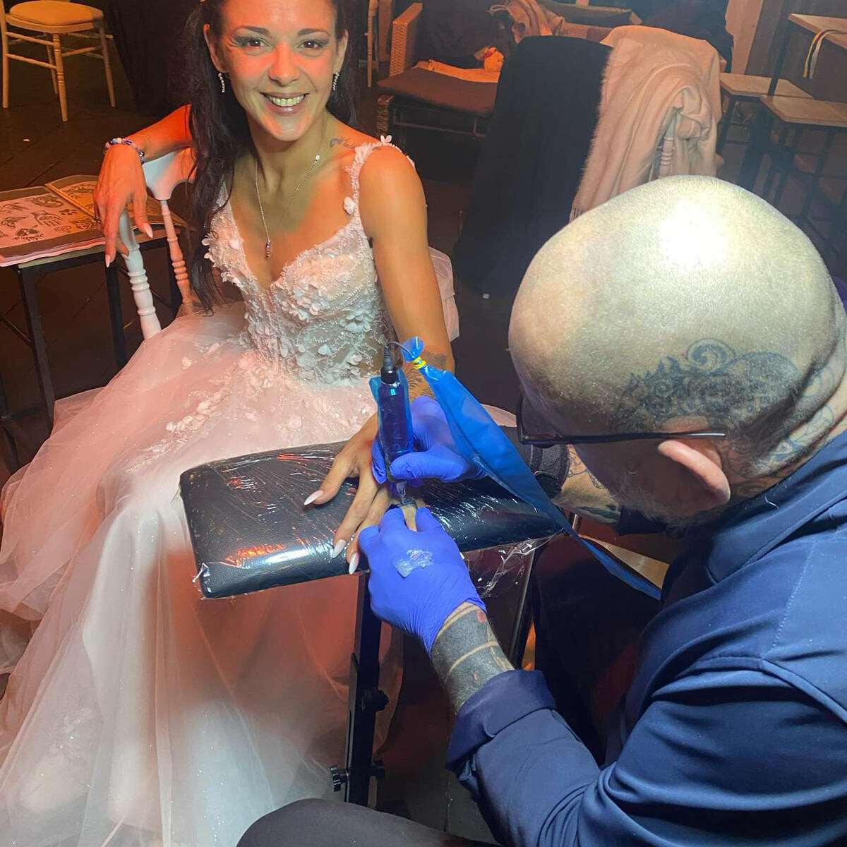 Alliances tatouées mariage